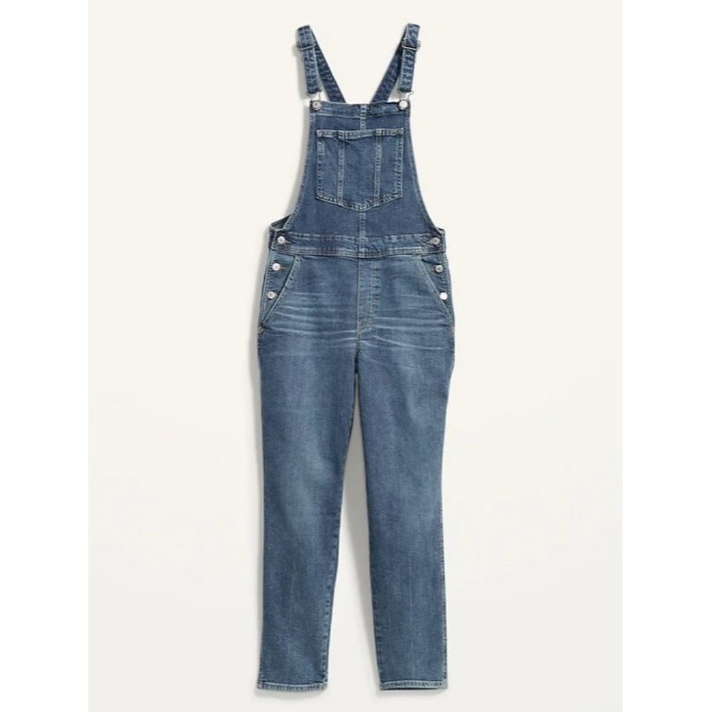 Old Navy Women's O.G. Straight Medium-Wash Jean Overalls Size 4